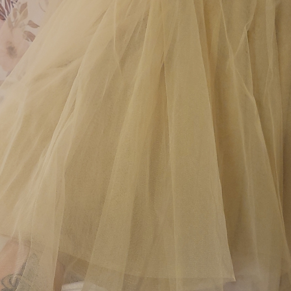 NWT Gold Sequin Tulle Dress - Picture 2 of 7
